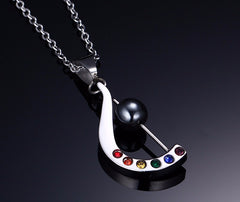 Rainbow Rhinestone Necklace