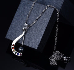 Rainbow Rhinestone Necklace
