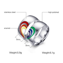 Couple Heart Rainbow Ring