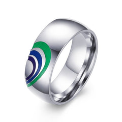 Couple Heart Rainbow Ring
