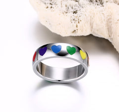 Rainbow Heart Ring