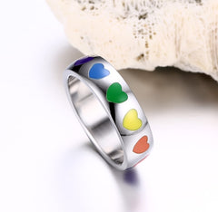 Rainbow Heart Ring