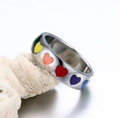 Rainbow Heart Ring