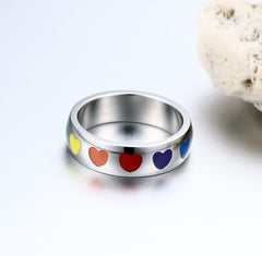 Rainbow Heart Ring