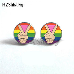 Nail Gay Pride Earrings