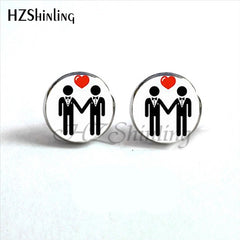 Nail Gay Pride Earrings