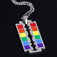 Razor Blade Pendant Necklace