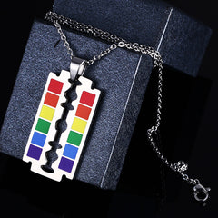 Razor Blade Pendant Necklace