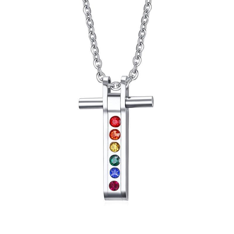 Cross Rainbow Necklace
