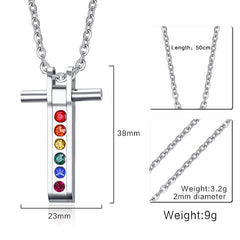 Cross Rainbow Necklace