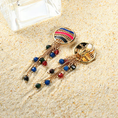 Multi Color Tassel Earrings