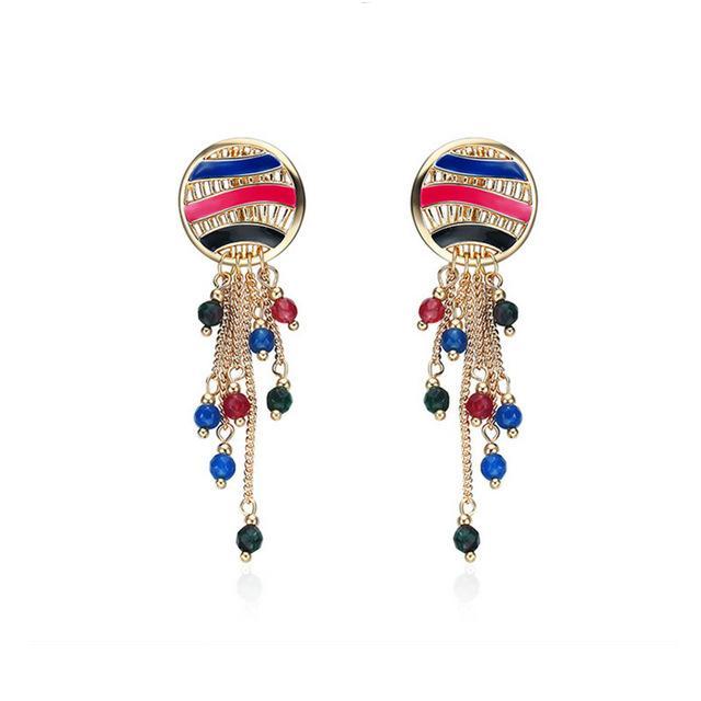 Multi Color Tassel Earrings