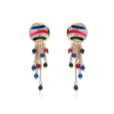 Multi Color Tassel Earrings